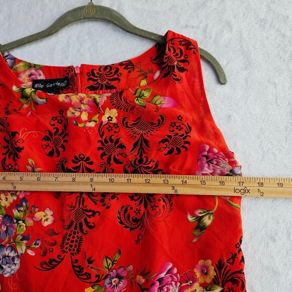 Mlle Gabrielle Red Floral Maxi Summer Dress Size 8 Boho Layered Beach Y2K VNT - Picture 9 of 9